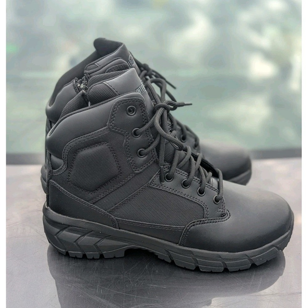 Tactical Combat Boots Black Leather Side Zip Womens 10 Interceptor Litefast NIB